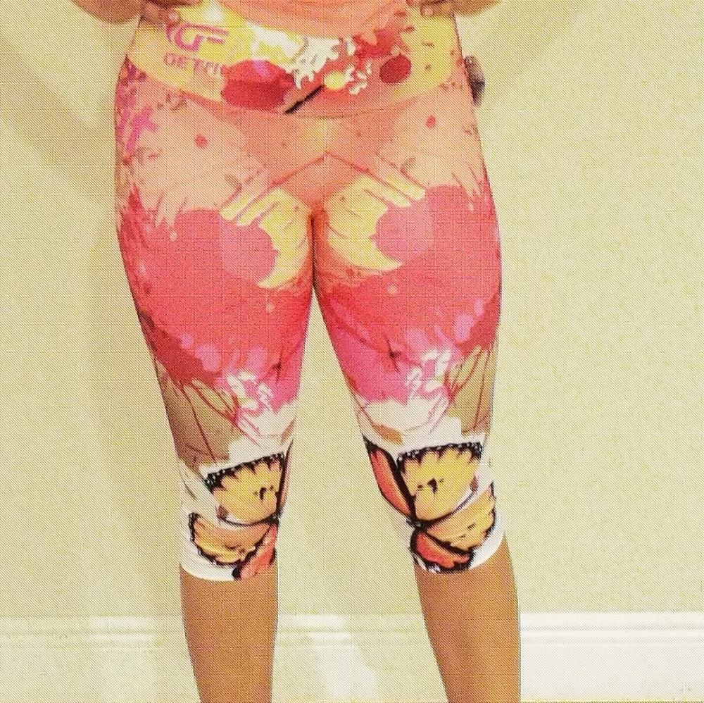 Pastel printed active leggings (capri length)